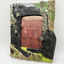 3x5 BLACK BEAR PHOTO FRAME Log Cabin Home Dec...