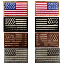 AMERICAN FLAG EMBROIDERED PATCH iron-on / sew on USA US United States 3x2 inches