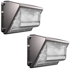 2Pack 200W LED Wall Pack Lights, 100-277v Dusk to Dawn Photocell, 30000Lm(150...