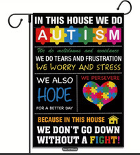 Autism Awareness Garden Flag 12 x 18 Inch Vertical Double Sided