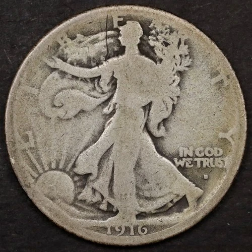 1916-S 50c Walking Liberty Half Dollar - Good