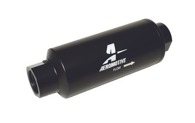 AEROMOTIVE #12341 Inline Fuel Filter 10 Micron For 12 AN Fittings Black Aluminum