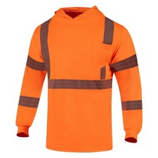Safety Reflective High Visibility Long Sleeve Shirts with Hood Class 3 Hi Vis...