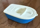 Fisher Price Vintage Little People Blue & White Small Life Tug Boat EUC
