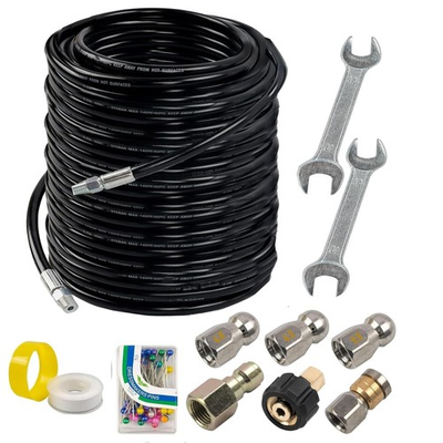 #ad Sewer Jetter Kit for Pressure Washer 200FT Drain Cleaner Hose 1 4 Inch NPT ... $139.17