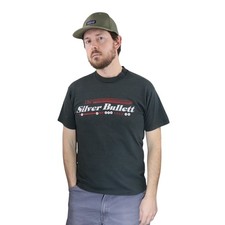 Vintage Single Stitch Silver Bullet Bar T Shirt Mens Black Made In USA 80s Utah
