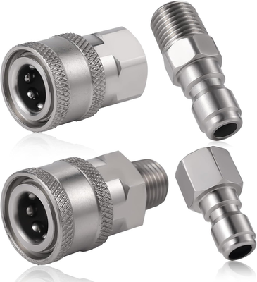 #ad 4Pcs Pressure Washer Coupler NPT 1 4 Inch Stainless Steel Quick Connect Fitting $25.85