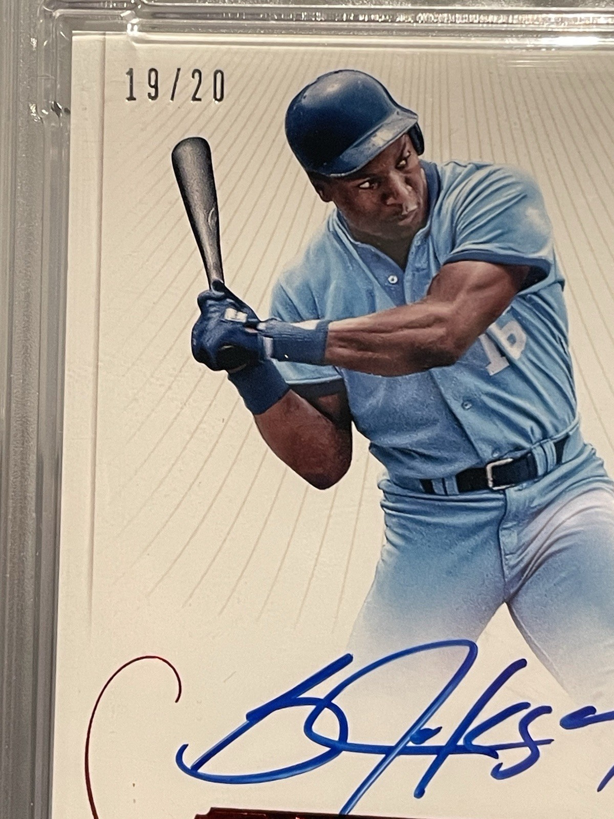2016 Panini Flawless Great Auto #GA-BJ Bo Jackson 1/20 Ruby AUTO ROYALS SSP view 3