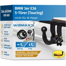 ANHÄNGERKUPPLUNG abnehmbar für BMW 3er Touring E36 95-99 +7pol E-Satz ABE