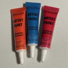 Revolution Makeup Face  Body Artist Paint Orange Blue Pink .50 fl oz Each
