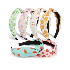 Set of Six 6  Wide Top Knotted Headbands - NEW