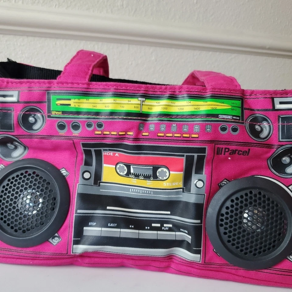 Винтажный III посылка бумбокс динамик Дамская сумка аудио наплечная сумка с короткими ручками Y2K розовый - Изображение 4 из 4