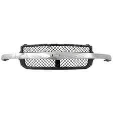 Grille Assembly Black with Chrome Center Bar For 2001-02 Silverado 2500 HD 3500