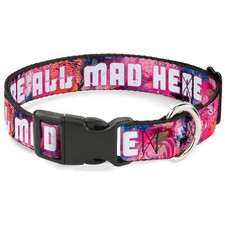 Plastic Clip Collar Transparent Cheshire Cat Poses WE'RE ALL MAD HERE WIDE-Mediu