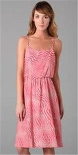 Alice + Olivia PILAR Pink Zebra Print Silk Blouson Tank Dress XS 0 2 $336