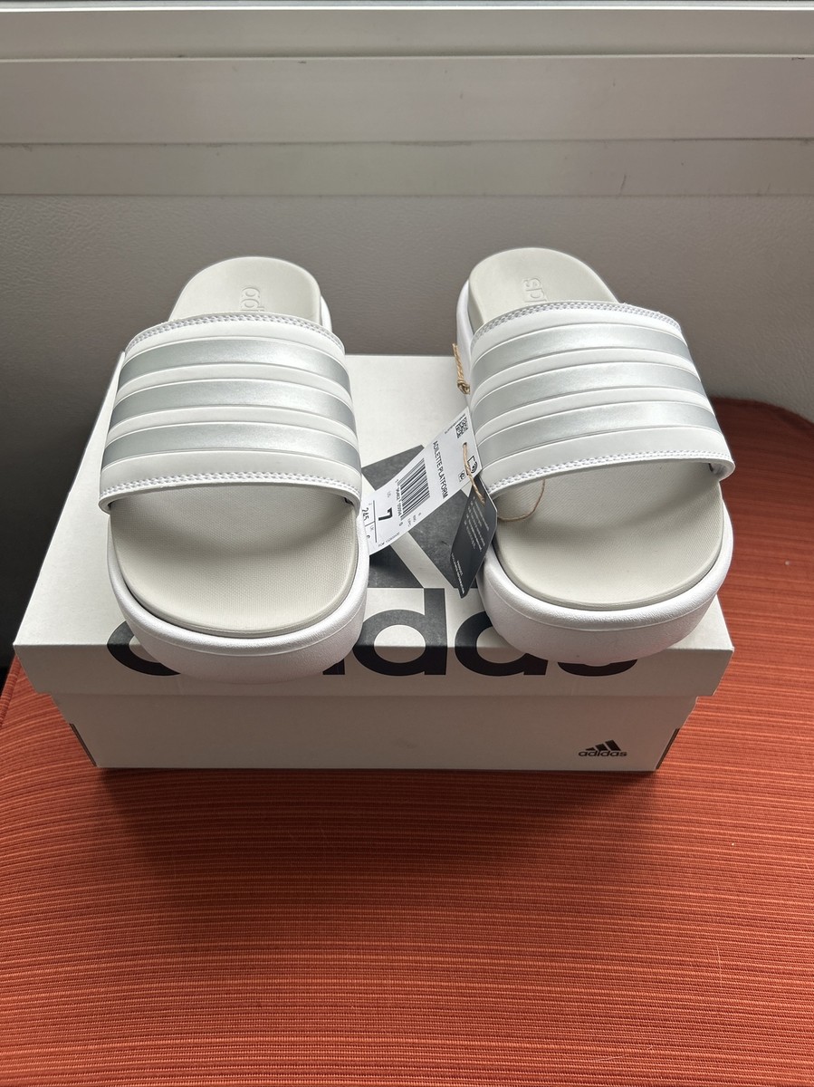 Adidas Adilette Platform Sandal IE9703 White Women's Size M