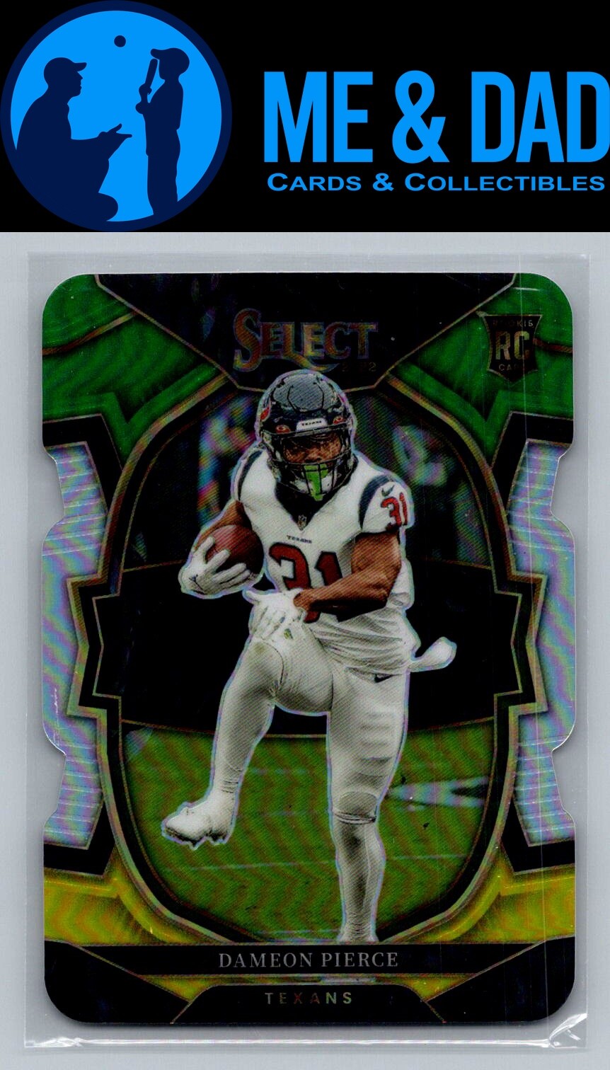 2022 Panini Select #47 Dameon Pierce Green and Yellow Prizm Die Cut