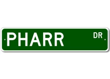 Pharr Drive Street Sign Personalized Custom Last Name Metal Sign - Aluminum