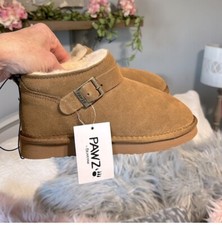 Bearpaw Paws Suede Boots Wool Lined Brown Tan New In Box Girls 1