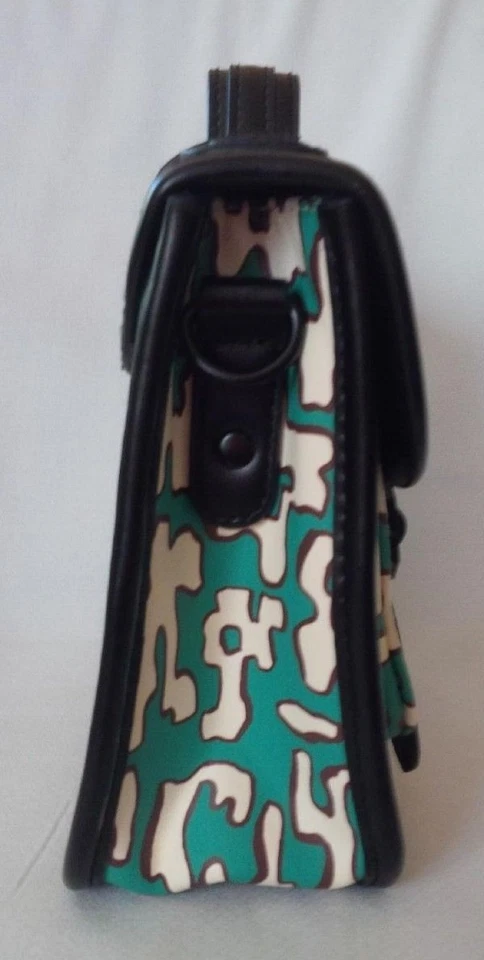 TOPSHOP Bolso Bandolera Escolar Verde Azulado y Marfil con Borde Negro Foto 4 de 4