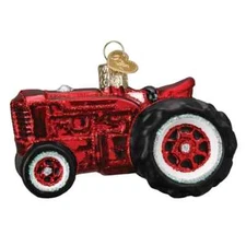 Old World Christmas OLD FARM TRACTOR (46099) Glass Ornament  w/OWC Box