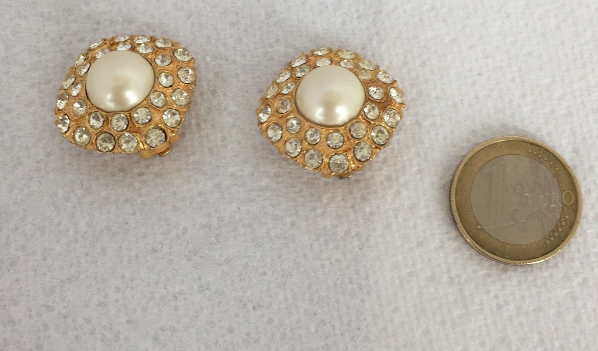 Clips (barrettes) Métal Doré Avec Demi-perles - Années 1930/1940 - Occasion Vintage