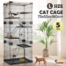 Petscene 5 Level Cat Rabbit Cage Hutch Wired Pet Kennel Enclosure Large Size