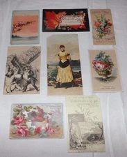 (Group of 8) Assorted Vintage Advertising Trade CARDS