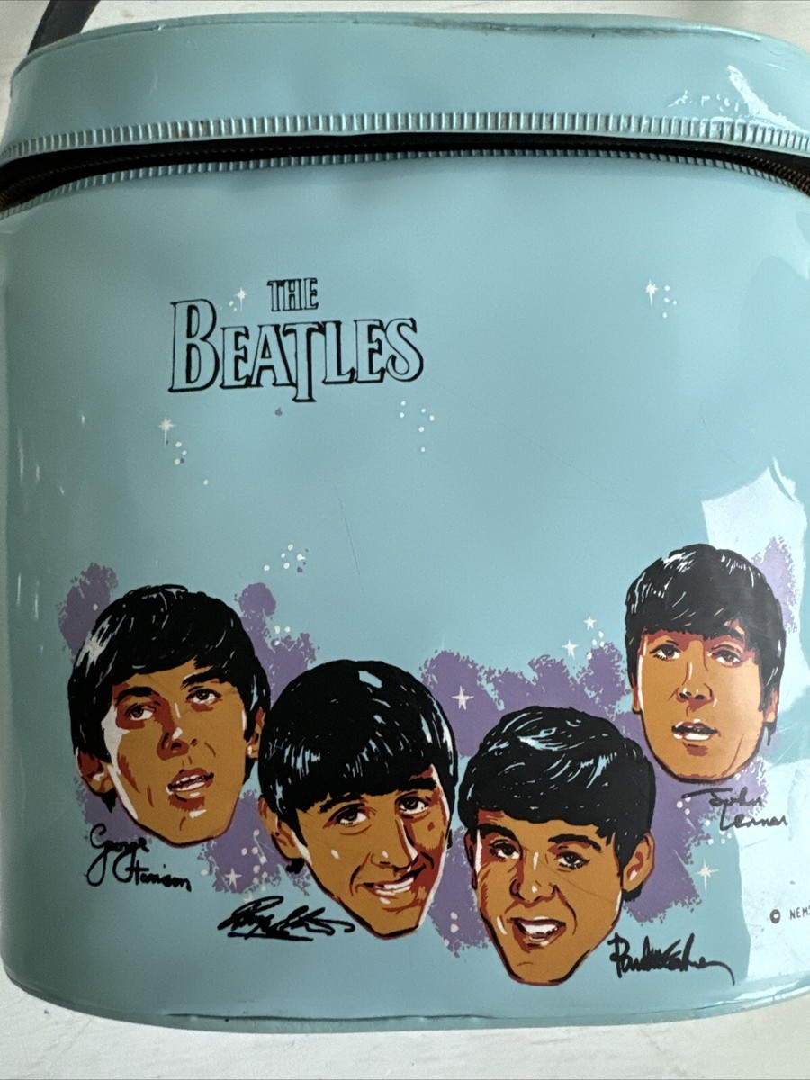 RARE BEATLES 1965 BLUE VINYL LUNCHBOX USA NEMS LUNCH BAG RETRO