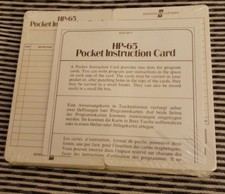 Vintage Hewlett Packard HP-65 Calculator Pocket Instruction Card Set - Sealed