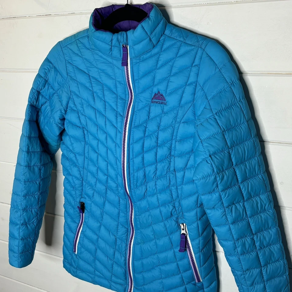 SNOZU девочек синий зимний мягкий подкладка куртка размер большой 14/16 - Изображение 4 из 4