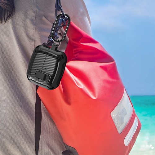 For Samsung Galaxy Buds 3/3 Pro Carbon Fiber Rugged Secure Lock Case+Keychain - Picture 8 of 19