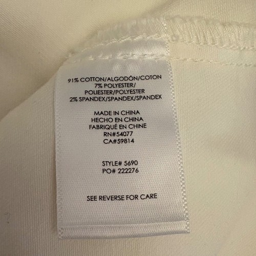 Cabi 5690 Cropped Wide Leg Utility Pants White Cream Denim Womens Size 12 - Picture 4 of 13