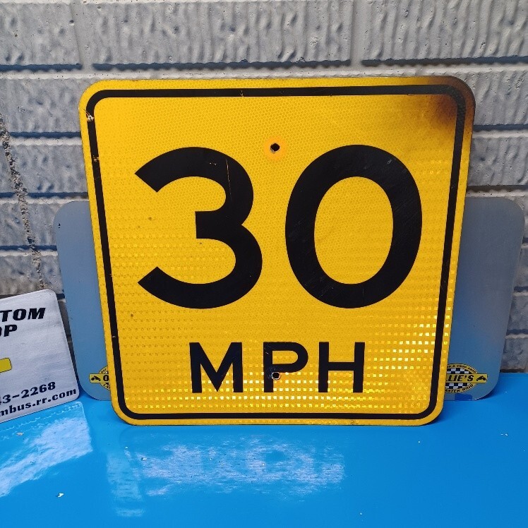 RETIRED AUTHENTIC DOT SUGGESTED SPEED WARNING SIGN GARAGE ART MAN
