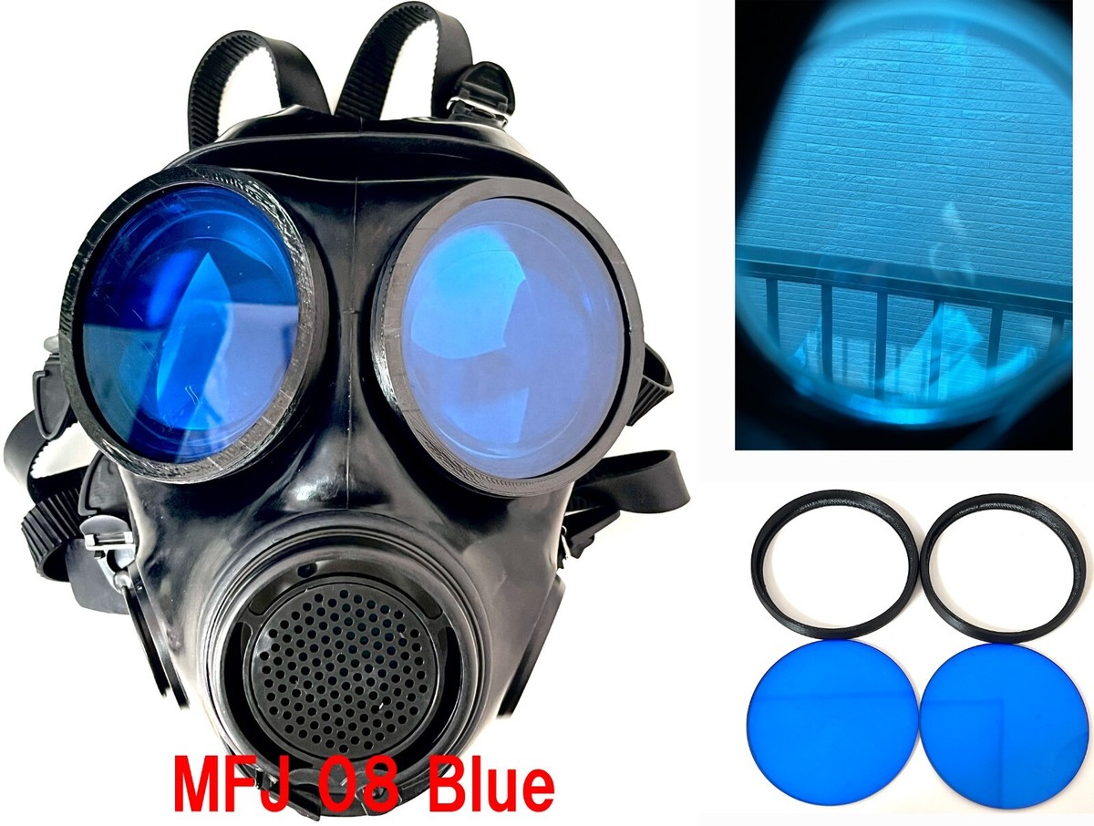 Outsert Blue Polycarbonate lenses for MFJ08 GasMask,Cosplay