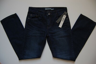 DKNY MOTT Boys' Straight Leg Denim Jeans, Size 14 (actual 27x29) NWT
