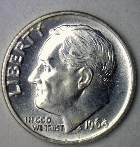 1964 Silver UNCIRCULATED BU Roosevelt Dime Ten Cent Coin