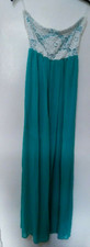 dress strapless part lined Green white lace bodice ballgown prom Occasion M