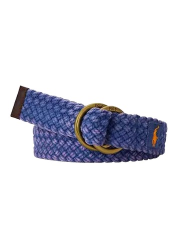 Royal Albatross Woven Golf Belt - S gray .  Blue black , leather woven,silver Men main image 3