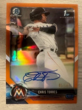 2018 Bowman Chrome - Chris Torres #BCPA-CT  1st Rookie Auto Orange Refractor /25