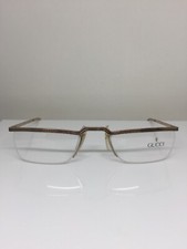 New Vintage Gucci GG 1207 Eyeglasses C. 36E Shiny Gold Eyeglasses 52-21mm Italy