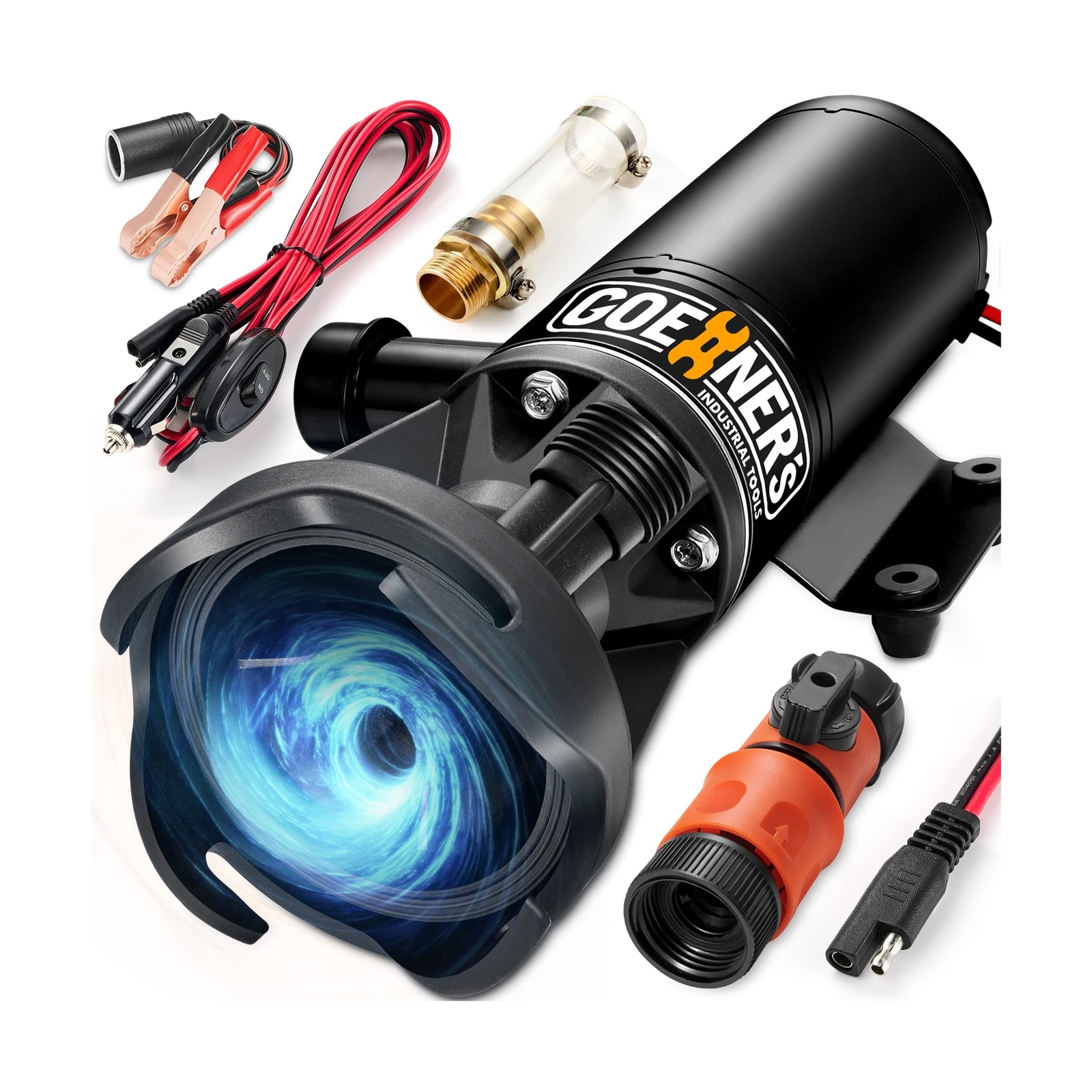 12V RV Portable Macerator Waste Pump for Sewage, 12GPM Suction 3.2 feet Lift ...