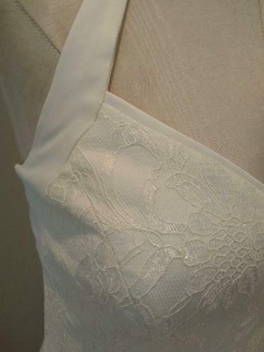 NWT $325 VINTAGE ETCETERA IVORY SATIN CREPE HALTER DRESS  sizes 0 2 4 6 8 10 12 - Picture 6 of 11