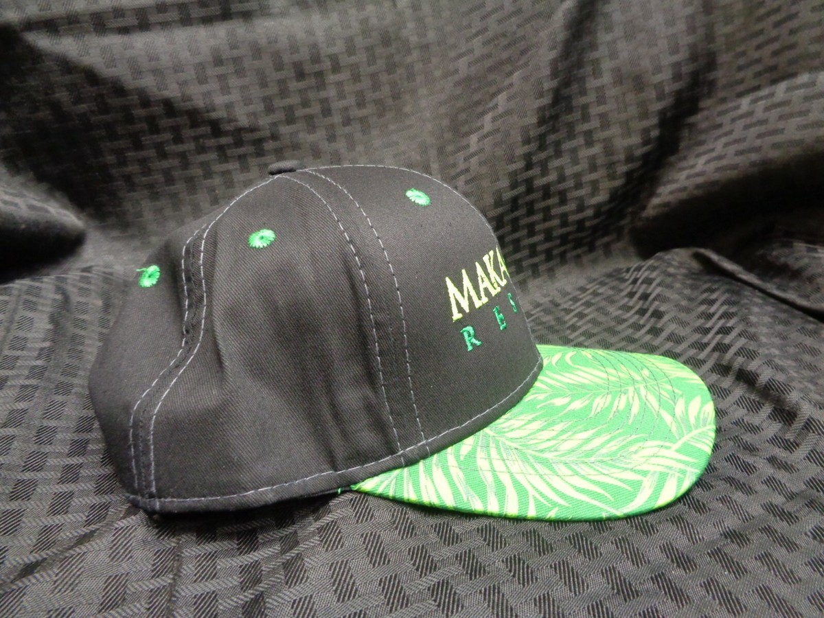 MAKA MANI Resort Men's Baseball Hat Cap Black Green Adjustable