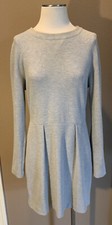Madewell L Gray Jersey Knit Luxe Dress W Long Sleeves
