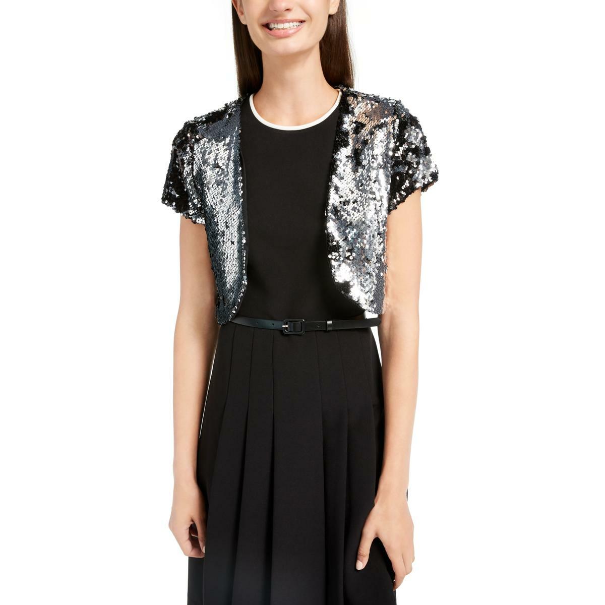 BCX Womens Sequined Dressy Bolero Shrug 
