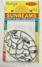 Vintage Sunbeams Stained Glass Suncatchers Unicorn Decor Paint N Hang Craft MCM