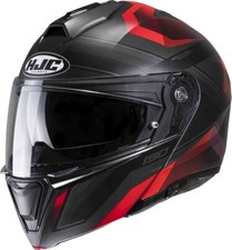 CASCO HELMET MODULARE HJC i90 LARK MC1SF PJ NERO ROSSO OPACO TG XL