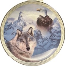 Plaque Bradford Exchange Masters of the Land and Sky Soul Mates Wolf Eagle 1995