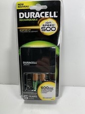 Duracell Ion Speed 500 Battery Charger w/2 AA Rechargeable Batteries New Sealed